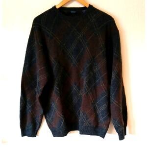 Vintage Izod Wool Blend Argyle Sweater
